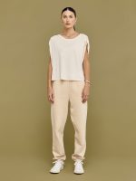 Pleated Shoulder Tee - Pigment Powder - Image 5