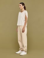 Pleated Shoulder Tee - Pigment Powder - Image 6