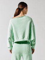 One Shoulder Sweatshirt - Pigment Spring Green - Image 4