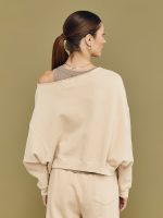 One Shoulder Sweatshirt - Powder - Image 3