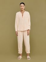 Mandarin Collar Shirt - Blush