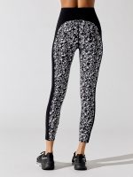 Power High Waist 7/8 Workout Leggings - Black Mini Geo Build Print - Image 4