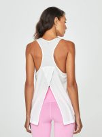 Move Split Back Yoga Vest Top - Lily White