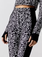 Power Zip Back Workout Long Sleeve Top - Black Mini Geo Build Print - Image 8