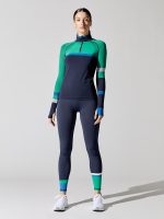 Athlete Workout Half Zip Long Sleeve Top - Navy Blue - Image 4