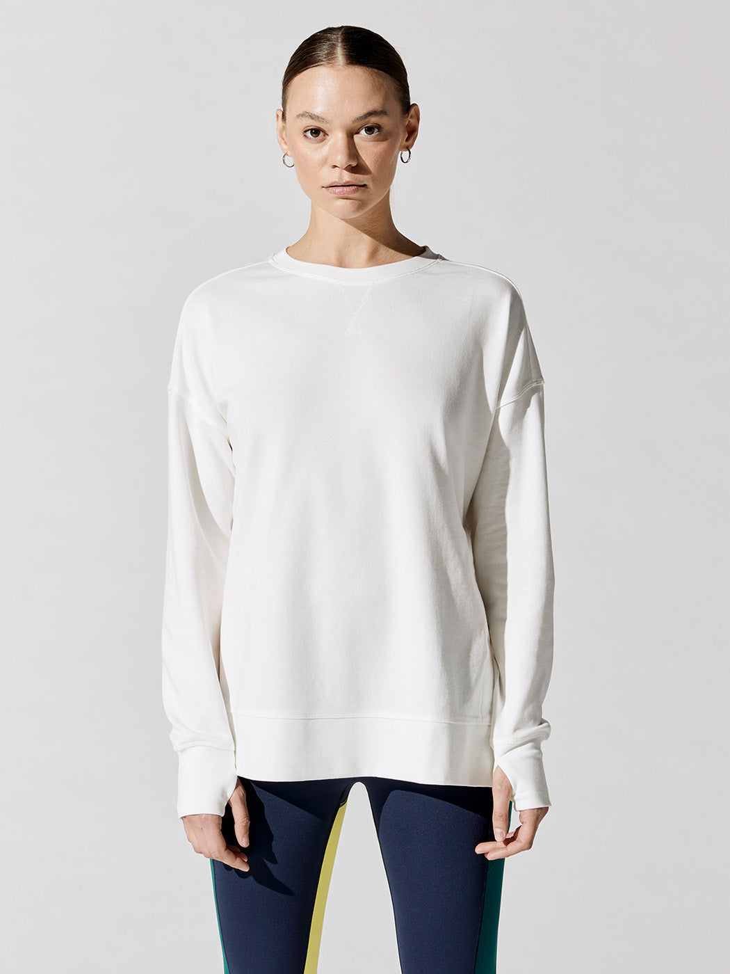SWEA-SB8084-WHIWHI-After-Class-Split-Sweatshirt-color-LILY-WHITE-7490_3b6d1c50-03be-4591-a7eb-dd6890eae6e9 After Class Split Sweatshirt - Lily White - Image 1