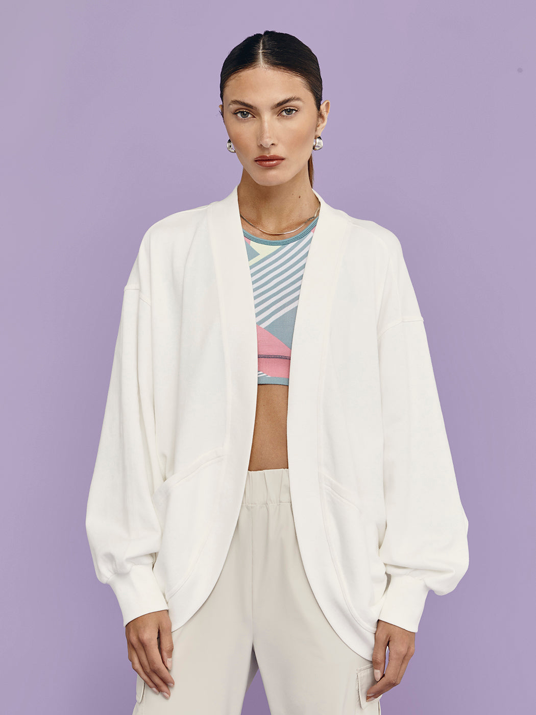 SWEA-SB8086-WHT-22SM-Cora_Cardigan-color-LILY-WHITE-0084_033cddc2-91a7-42b0-8672-75d1348b40b7 Cora Cardigan - Lily White - Image 1