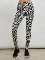 Black and White Wave Duoknit Tall Band Legging - Black And White Wave - Image 5