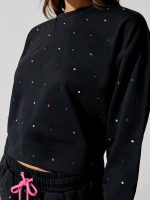 Cotton Gem Sweatshirt - Black Gemstone - Image 3