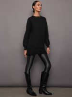 Pallas Pleated Sweatshirt Dress - Black - Image 3