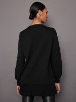 Pallas Pleated Sweatshirt Dress - Black - Image 6
