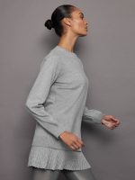 Pallas Pleated Sweatshirt Dress - Grey - Image 6