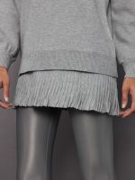 Pallas Pleated Sweatshirt Dress - Grey - Image 5