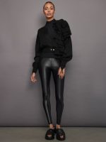 Nomia Cropped Rosette Cardigan - Black - Image 5