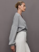 Nomia Cropped Cardigan - Heather Grey - Image 4