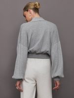 Nomia Cropped Cardigan - Heather Grey - Image 5