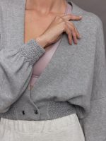 Nomia Cropped Cardigan - Heather Grey - Image 7