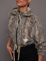 Leto Foil Print Snakeskin Hoodie Jacket - Snakeprint - Image 5