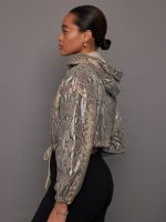 Leto Foil Print Snakeskin Hoodie Jacket - Snakeprint - Image 6