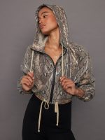 Leto Foil Print Snakeskin Hoodie Jacket - Snakeprint - Image 4