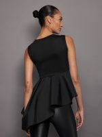 Aphrodite Peplum Top - Black - Image 3