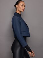 Demeter Cropped Denim Blazer - Denim - Image 4