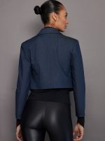 Demeter Cropped Denim Blazer - Denim - Image 5