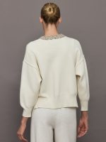 Nomai Embellished Oversized Pullover - Ivory - Image 5