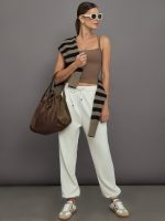 Cleo Cupro Track Pant - Ivory - Image 3