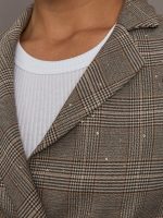 Eudora Split Sleeve Sequined POW Jacket - Koffee Bean - Image 6
