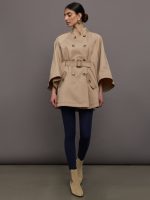 Chloe Trapunto Trench Cape - Sand - Image 3
