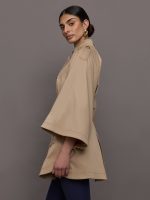 Chloe Trapunto Trench Cape - Sand - Image 5
