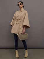 Chloe Trapunto Trench Cape - Sand - Image 7