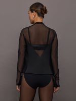 Bronte Mesh Sleeve Knit Jacket - Black - Image 5