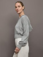 Nomia Ruched Zip Hoodie - Heather Grey - Image 4