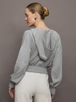 Nomia Ruched Zip Hoodie - Heather Grey - Image 5