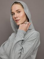 Nomia Ruched Zip Hoodie - Heather Grey - Image 7