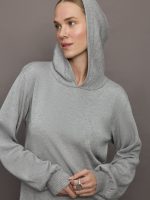 Nomia Pleated Hem Hoodie Dress - Heather Grey - Image 6
