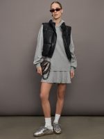 Nomia Pleated Hem Hoodie Dress - Heather Grey - Image 8