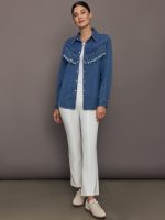 Wildwest Sylve Fringe Shirt - Blue - Image 3