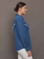 Wildwest Sylve Fringe Shirt - Blue - Image 4