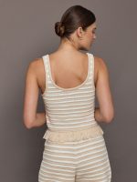 Canyon Freida Knit Fringe Top - Natural - Image 5