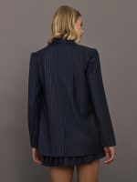 Wool Boyfriend Blazer - Stripe - Image 5