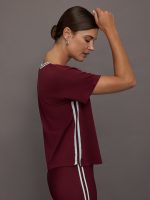 Sienna V Neck Tee - Red - Image 4