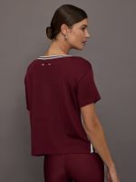 Sienna V Neck Tee - Red - Image 5