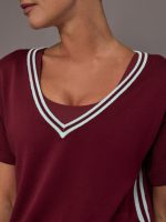 Sienna V Neck Tee - Red - Image 6