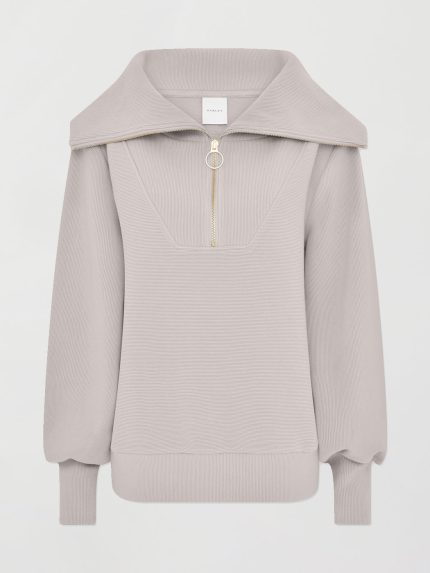 VINE HALF ZIP - CEMENT
