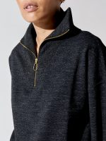 Miller Half Zip Sweatshirt - Black Marl - Image 4