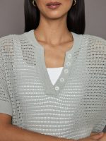 Calle Knit Top - Mirage Grey - Image 5