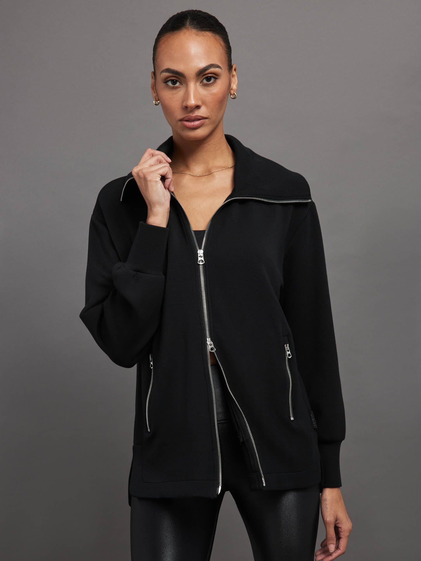 VARL-VAR01226-BLKBLK-ADAIR-ZIP-THROUGH-color-BLACK_1504 ADAIR ZIP THROUGH - BLACK - Image 1